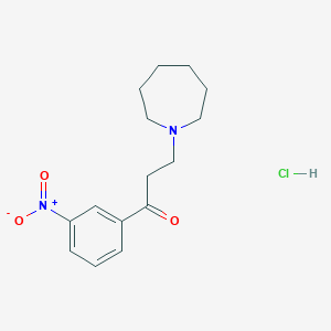 molecular formula C15H21ClN2O3 B082047 3-(Hexahydro-1H-azepin-1-yl)-3'-nitropropiophenone hydrochloride CAS No. 13492-21-2