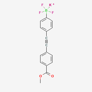 molecular formula C16H11BF3KO2 B8204760 Potassium;trifluoro-[4-[2-(4-methoxycarbonylphenyl)ethynyl]phenyl]boranuide 