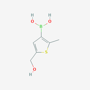 molecular formula C6H9BO3S B8204884 [5-(Hydroxymethyl)-2-methylthiophen-3-yl]boronic acid 