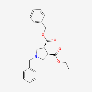 molecular formula C22H25NO4 B8204907 3-O-benzyl 4-O-ethyl (3R,4R)-1-benzylpyrrolidine-3,4-dicarboxylate 