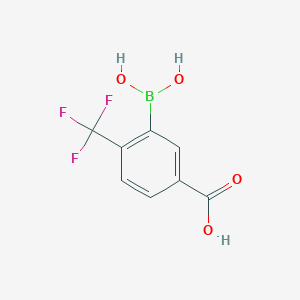 molecular formula C8H6BF3O4 B8204937 3-Borono-4-(trifluoromethyl)benzoic acid 