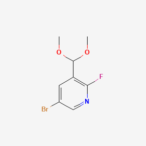 molecular formula C8H9BrFNO2 B8204957 5-Bromo-3-(dimethoxymethyl)-2-fluoropyridine 