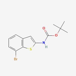 molecular formula C13H14BrNO2S B8205005 tert-butyl N-(7-bromo-1-benzothiophen-2-yl)carbamate 