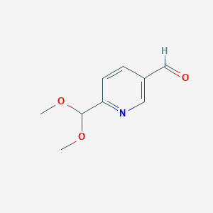 molecular formula C9H11NO3 B8205009 6-(Dimethoxymethyl)nicotinaldehyde 