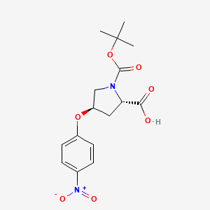 molecular formula C16H20N2O7 B8205013 (2S,4R)-1-[(2-methylpropan-2-yl)oxycarbonyl]-4-(4-nitrophenoxy)pyrrolidine-2-carboxylic acid 