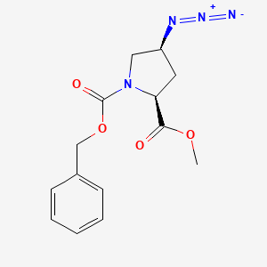 molecular formula C14H16N4O4 B8205030 Methyl (2S,4S)-1-Cbz-4-azidopyrrolidine-2-carboxylate 