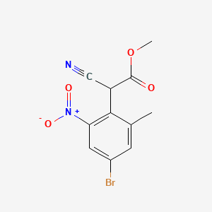 molecular formula C11H9BrN2O4 B8205071 Methyl 2-(4-bromo-2-methyl-6-nitrophenyl)-2-cyanoacetate 
