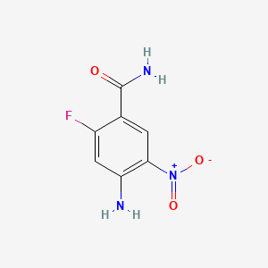 molecular formula C7H6FN3O3 B8205136 4-Amino-2-fluoro-5-nitrobenzamide 