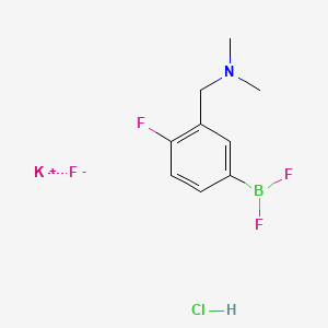 molecular formula C9H12BClF4KN B8205162 potassium;1-(5-difluoroboranyl-2-fluorophenyl)-N,N-dimethylmethanamine;fluoride;hydrochloride 