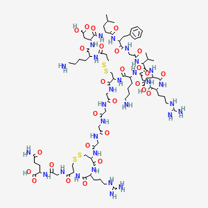 molecular formula C83H133N29O27S4 B8205196 deamino-Cys(1)-DL-Lys-DL-Asp-DL-Leu-DL-Phe-Gly-DL-Val-DL-Asp-DL-Arg-Gly-DL-Lys-DL-Cys(1)-Gly-Gly-Gly-Gly-DL-Cys(2)-DL-Arg-DL-Cys(2)-Gly-DL-Gln-OH 