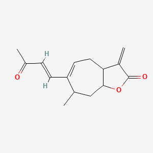 molecular formula C15H18O3 B8205256 7-methyl-3-methylene-6-[(E)-3-oxobut-1-enyl]-4,7,8,8a-tetrahydro-3aH-cyclohepta[b]furan-2-one 