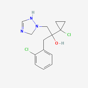molecular formula C14H17Cl2N3O B8205267 2-(1-Chlorocyclopropyl)-1-(2-chlorophenyl)-3-(4,5-dihydro-1H-1,2,4-triazol-1-yl)propan-2-ol CAS No. 952418-21-2