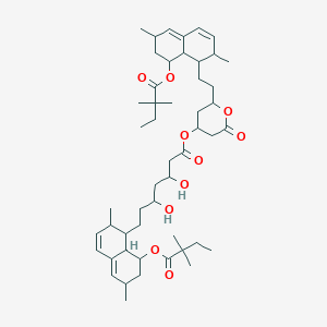 molecular formula C50H76O10 B8205302 [2-[2-[8-(2,2-Dimethylbutanoyloxy)-2,6-dimethyl-1,2,6,7,8,8a-hexahydronaphthalen-1-yl]ethyl]-6-oxooxan-4-yl] 7-[8-(2,2-dimethylbutanoyloxy)-2,6-dimethyl-1,2,6,7,8,8a-hexahydronaphthalen-1-yl]-3,5-dihydroxyheptanoate 