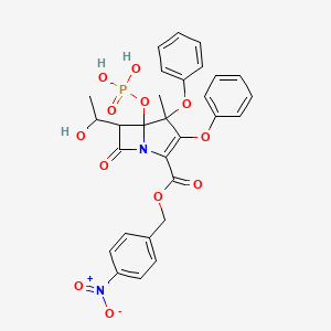 molecular formula C29H27N2O12P B8205344 (4-Nitrophenyl)methyl 6-(1-hydroxyethyl)-4-methyl-7-oxo-3,4-diphenoxy-5-phosphonooxy-1-azabicyclo[3.2.0]hept-2-ene-2-carboxylate 
