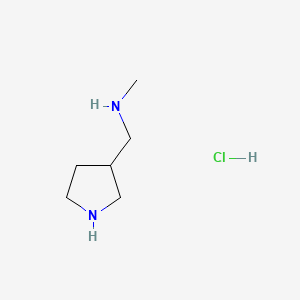 molecular formula C6H15ClN2 B8205384 3-Pyrrolidinemethanamine, N-methyl-, hydrochloride (1:2) 