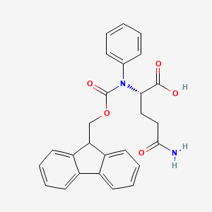 molecular formula C26H24N2O5 B8205386 L-Glutamine, N2-[(9H-fluoren-9-ylmethoxy)carbonyl]-N-phenyl- 