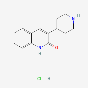 molecular formula C14H17ClN2O B8205399 盐酸3-(哌啶-4-基)喹啉-2(1H)-酮 