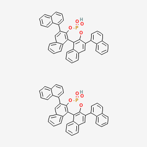 molecular formula C80H50O8P2 B8205420 13-Hydroxy-10,16-dinaphthalen-1-yl-12,14-dioxa-13lambda5-phosphapentacyclo[13.8.0.02,11.03,8.018,23]tricosa-1(15),2(11),3,5,7,9,16,18,20,22-decaene 13-oxide 