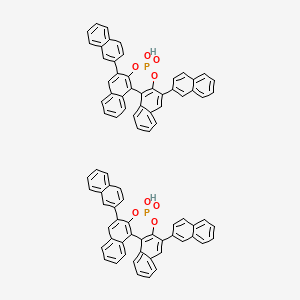 molecular formula C80H50O8P2 B8205421 13-Hydroxy-10,16-dinaphthalen-2-yl-12,14-dioxa-13lambda5-phosphapentacyclo[13.8.0.02,11.03,8.018,23]tricosa-1(15),2(11),3,5,7,9,16,18,20,22-decaene 13-oxide 