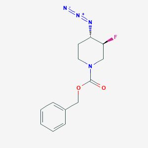 molecular formula C13H15FN4O2 B8205460 benzyl (3S,4S)-4-azido-3-fluoropiperidine-1-carboxylate 