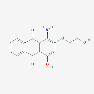molecular formula C16H13NO5 B082055 9,10-蒽醌，1-氨基-4-羟基-2-(2-羟乙氧基)- CAS No. 12223-36-8