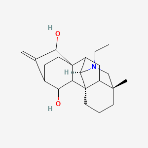 molecular formula C22H33NO2 B8205504 (1S,5R,8R)-7-ethyl-5-methyl-12-methylidene-7-azahexacyclo[7.6.2.210,13.01,8.05,16.010,15]nonadecane-11,14-diol 