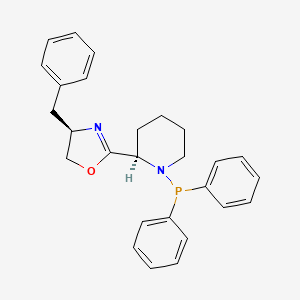 molecular formula C27H29N2OP B8205558 (R)-4-Benzyl-2-((R)-1-(diphenylphosphanyl)piperidin-2-yl)-4,5-dihydrooxazole 