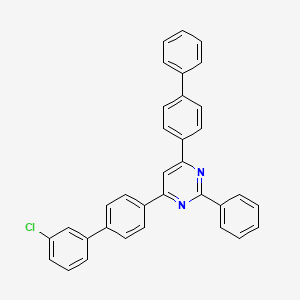 molecular formula C34H23ClN2 B8205576 4-([1,1'-Biphenyl]-4-yl)-6-(3'-chloro-[1,1'-biphenyl]-4-yl)-2-phenylpyrimidine 