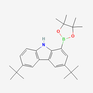 molecular formula C26H36BNO2 B8205590 3,6-Di-tert-butyl-1-(4,4,5,5-tetramethyl-1,3,2-dioxaborolan-2-yl)-9H-carbazole 