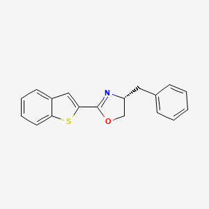 molecular formula C18H15NOS B8205610 (R)-2-(Benzo[b]thiophen-2-yl)-4-benzyl-4,5-dihydrooxazole 