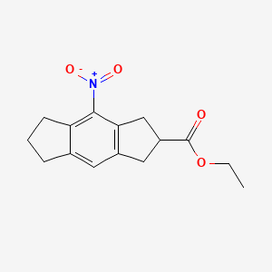 molecular formula C15H17NO4 B8205717 Ethyl 4-nitro-1,2,3,5,6,7-hexahydro-s-indacene-2-carboxylate 