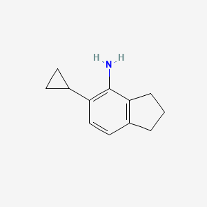 molecular formula C12H15N B8205722 5-Cyclopropyl-2,3-dihydro-1H-inden-4-amine 