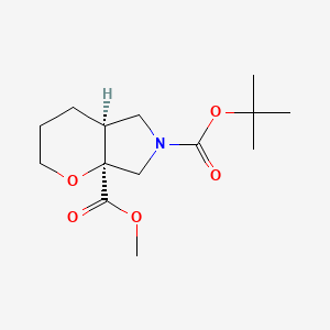 molecular formula C14H23NO5 B8205735 rel-6-(tert-Butyl) 7a-methyl (4aS,7aS)-tetrahydropyrano[2,3-c]pyrrole-6,7a(2H,7H)-dicarboxylate 