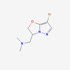 molecular formula C8H12BrN3O B8205769 1-(7-Bromo-2,3-dihydropyrazolo[5,1-b]oxazol-3-yl)-N,N-dimethylmethanamine 