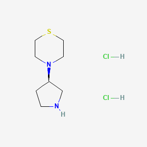 molecular formula C8H18Cl2N2S B8205792 (R)-4-(Pyrrolidin-3-yl)thiomorpholine dihydrochloride 