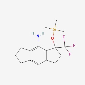 molecular formula C16H22F3NOSi B8205820 3-(Trifluoromethyl)-3-((trimethylsilyl)oxy)-1,2,3,5,6,7-hexahydro-s-indacen-4-amine 
