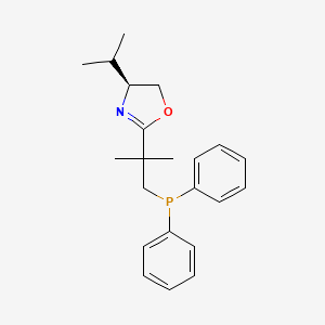 molecular formula C22H28NOP B8205876 (S)-2-(1-Diphenylphosphino-2-methylpropan-2-yl)-4-isopropyl-4,5-dihydrooxazole 