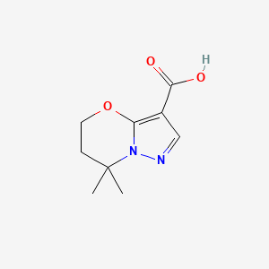molecular formula C9H12N2O3 B8205903 7,7-Dimethyl-6,7-dihydro-5H-pyrazolo[5,1-b][1,3]oxazine-3-carboxylic acid 