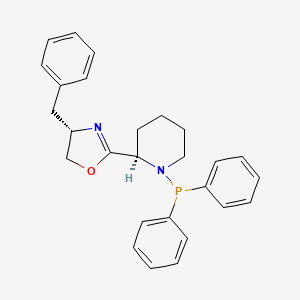 molecular formula C27H29N2OP B8205967 (S)-4-Benzyl-2-((R)-1-(diphenylphosphanyl)piperidin-2-yl)-4,5-dihydrooxazole 