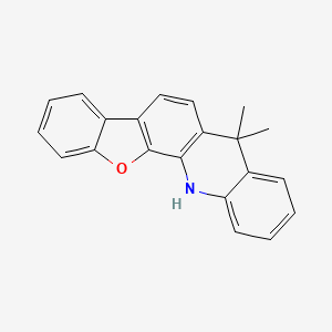 molecular formula C21H17NO B8206043 5,5-Dimethyl-5,13-dihydrobenzofuro[3,2-c]acridine 
