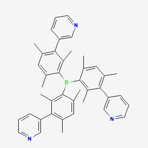 molecular formula C42H42BN3 B8206058 三(2,4,6-三甲基-3-(吡啶-3-基)苯基)硼烷 