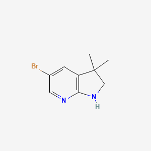 molecular formula C9H11BrN2 B8206065 5-bromo-3,3-dimethyl-2,3-dihydro-1H-pyrrolo[2,3-b]pyridine 