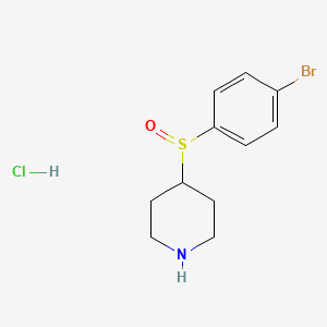 molecular formula C11H15BrClNOS B8206098 4-(4-Bromophenyl)sulfinylpiperidine;hydrochloride 