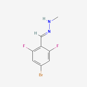 molecular formula C8H7BrF2N2 B8206106 N-[(E)-(4-bromo-2,6-difluorophenyl)methylideneamino]methanamine 