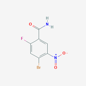 molecular formula C7H4BrFN2O3 B8206161 4-Bromo-2-fluoro-5-nitrobenzamide 