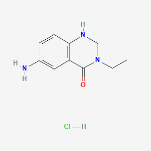 molecular formula C10H14ClN3O B8206165 6-Amino-3-ethyl-1,2-dihydroquinazolin-4-one hydrochloride 