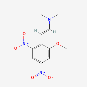 molecular formula C11H13N3O5 B8206197 (E)-2-(2-methoxy-4,6-dinitrophenyl)-N,N-dimethylethenamine 
