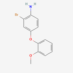 molecular formula C13H12BrNO2 B8206239 2-Bromo-4-(2-methoxyphenoxy)aniline 