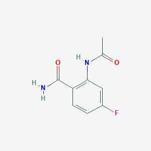 molecular formula C9H9FN2O2 B8206249 2-Acetamido-4-fluorobenzamide 