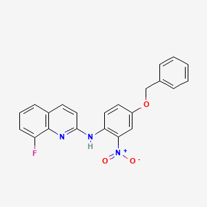 molecular formula C22H16FN3O3 B8206267 8-fluoro-N-(2-nitro-4-phenylmethoxyphenyl)quinolin-2-amine 